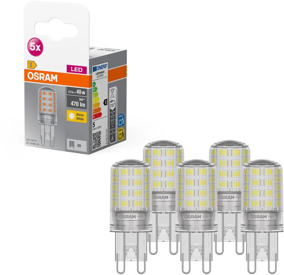 Osram LED-lamp G9 4.2W Warmwit - 5 Stuks