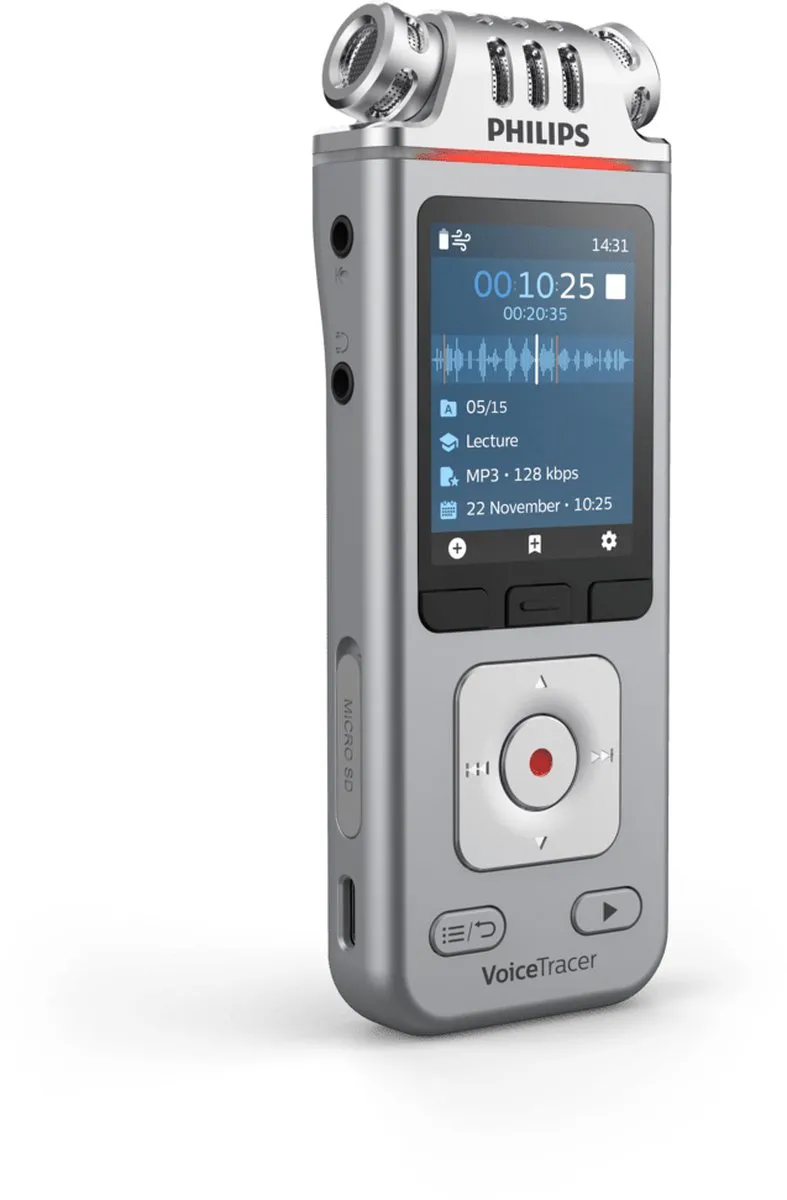 Philips VoiceTracer DVT41225 Audio Recorder - Zilver