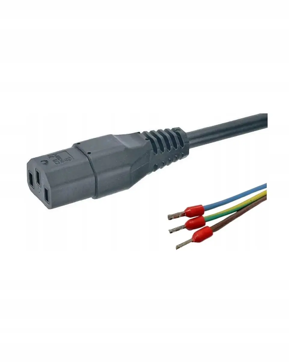 Netkabel C13 3x0,75mm² 0,5m Zwart met Tules