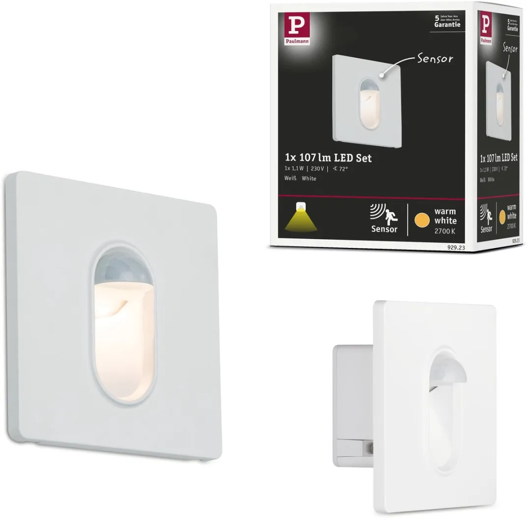 Paulmann LED-wandinbouwlamp Wall 1,1W 65lm 2700K - Wit