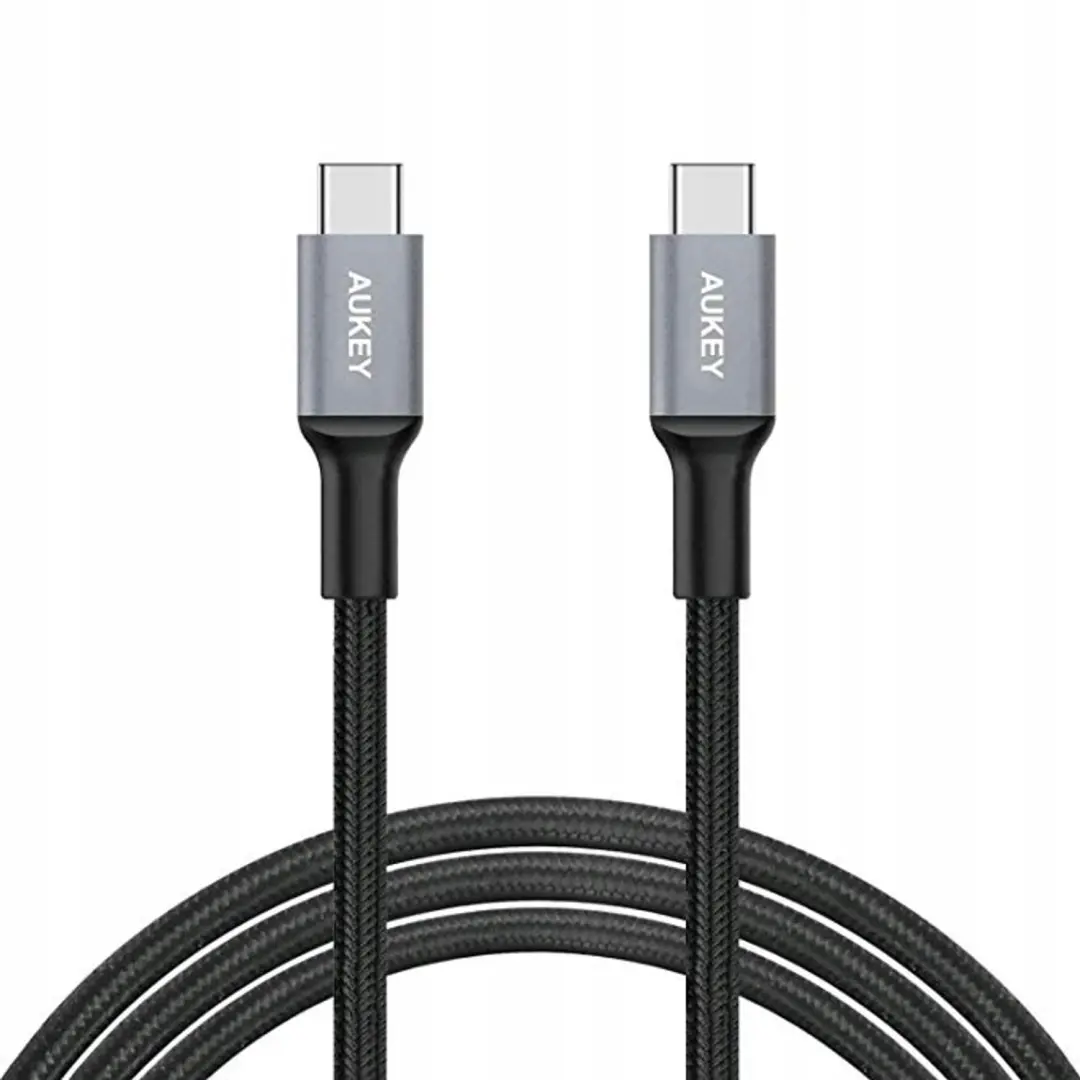 AUKEY USB-C naar USB-C Kabel, 100W Power Delivery, 2m, Nylon