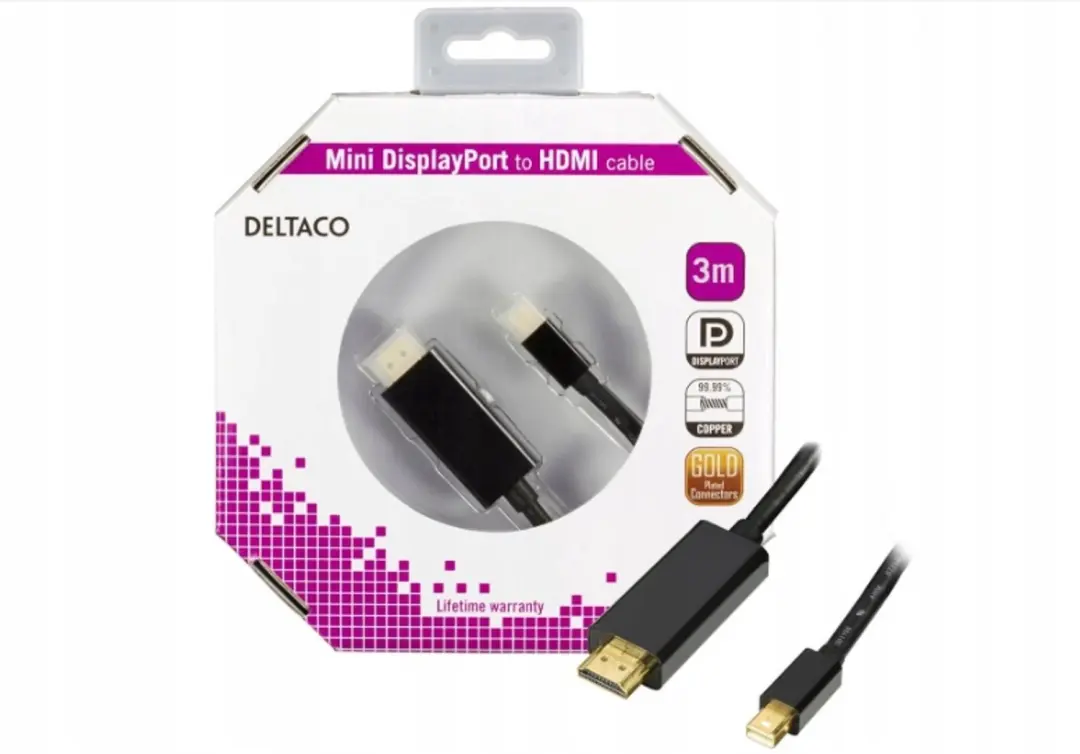 Deltaco Mini DisplayPort naar HDMI Kabel