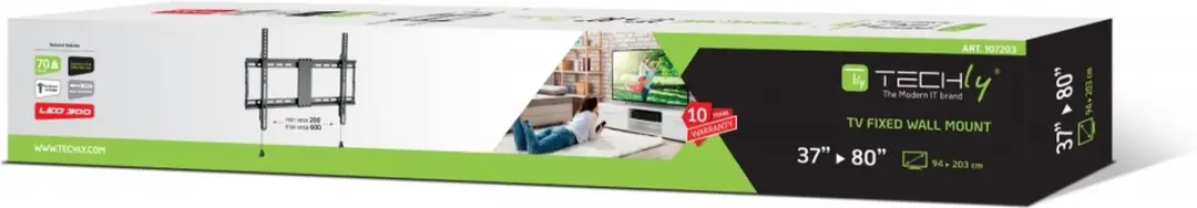 Techly ICA-PLB 946F TV Muurbeugel 37-80" - Zwart - afbeelding 3 van 6