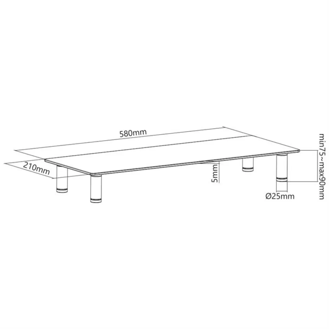 Gembird Glazen Monitorstandaard MS-TABLE-GM-01 - afbeelding 2 van 6