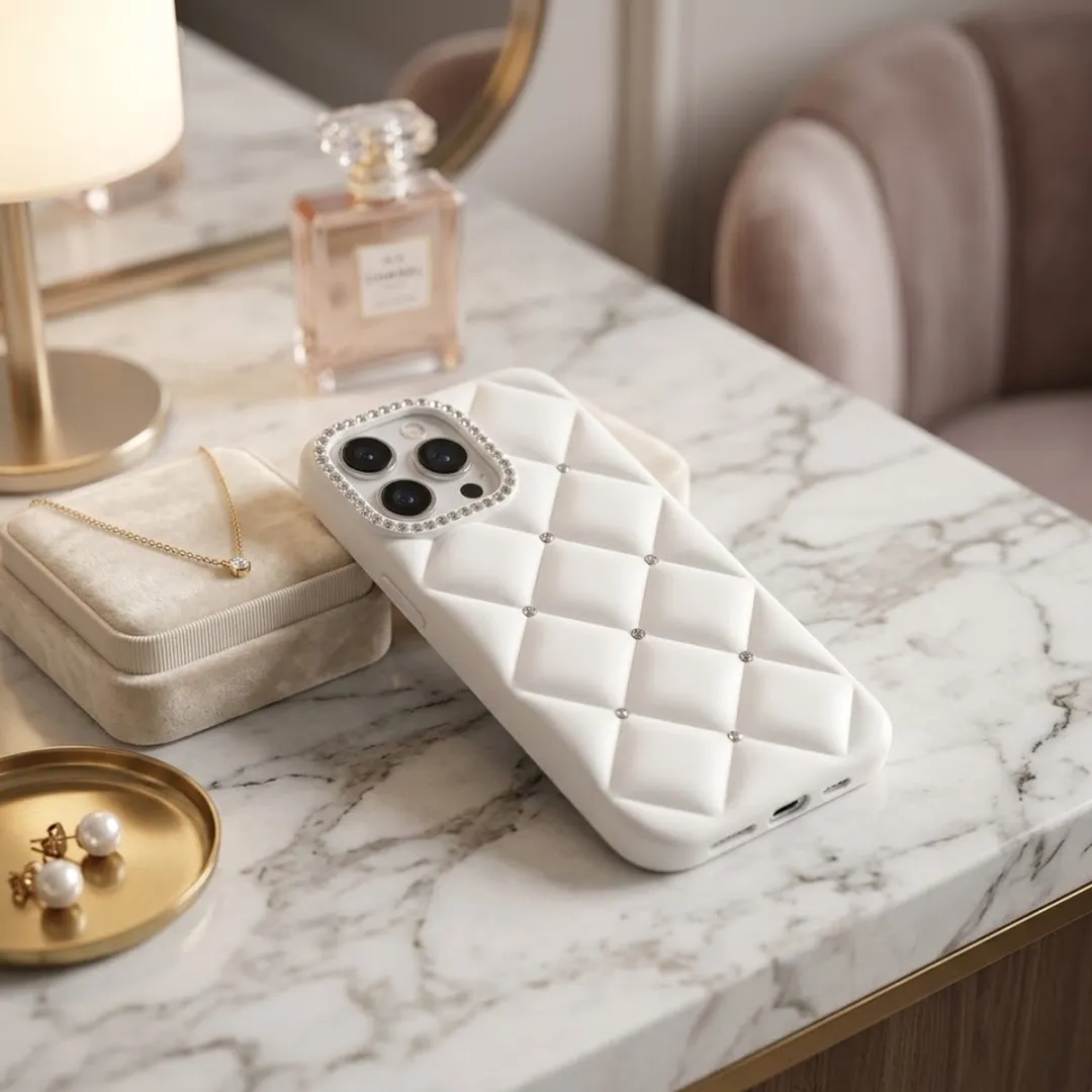 NUVEX Wit Telefoonhoesje iPhone 13 Pro - Strass Details