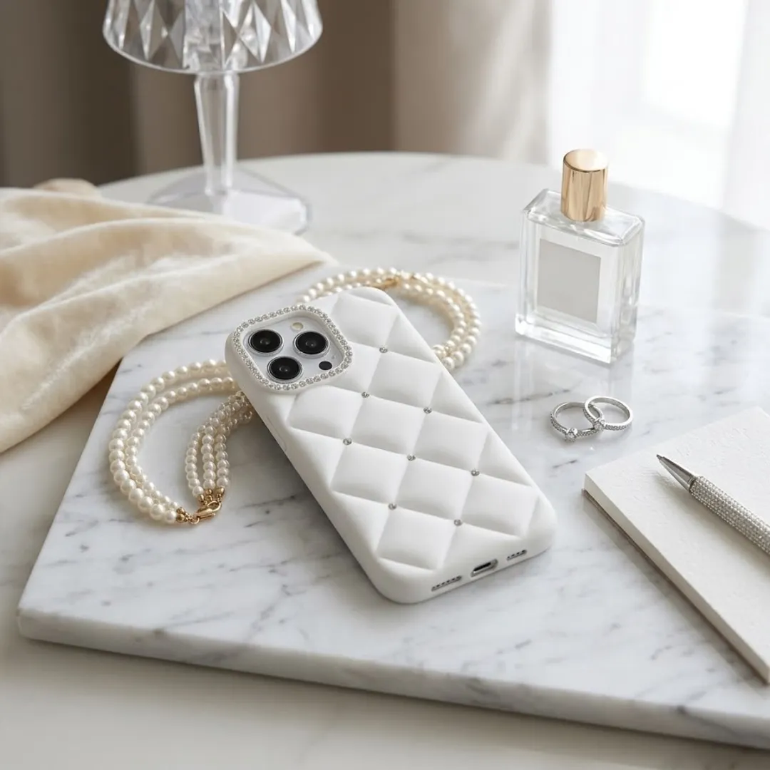 NUVEX Wit Telefoonhoesje iPhone 13 Pro - Strass Details