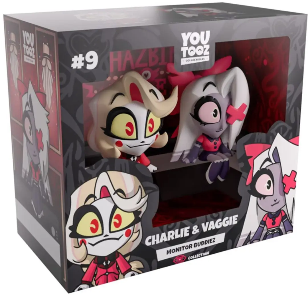 Youtooz Hazbin Hotel Charlie & Vaggie Monitor Buddiez Vinyl Figures - afbeelding 5 van 5