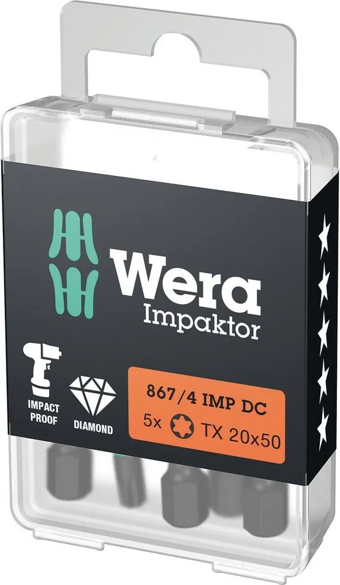 Wera 867/4 Impaktor DC TX20 Torx Bit 50mm