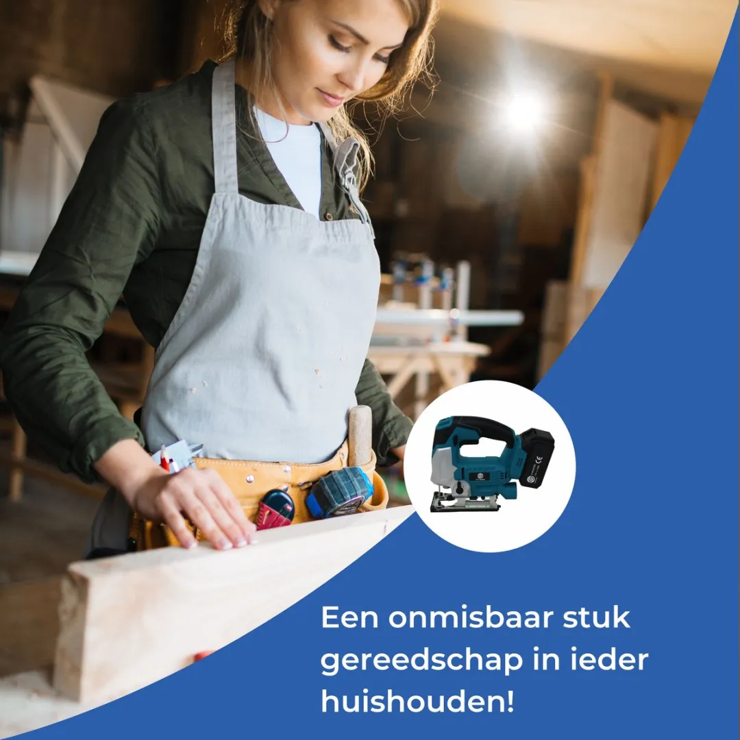 TETRA RT-JS21 - Decoupeerzaag Op Accu - 21V - 3,0Ah Li-ion Batterij - Kunststof koffer