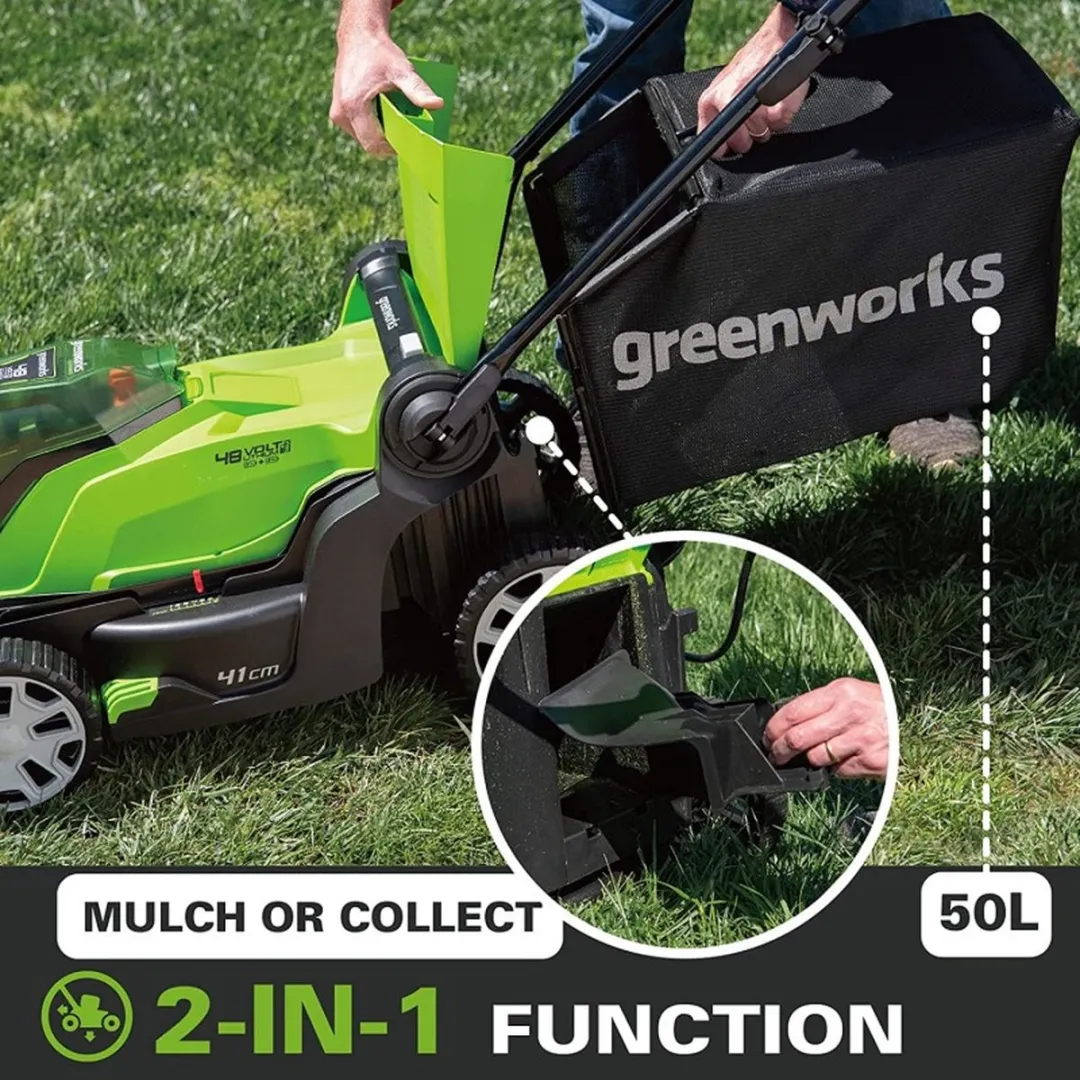Greenworks G24X2LM41K4X Accu Maaier 48V - 2x Accu 50L