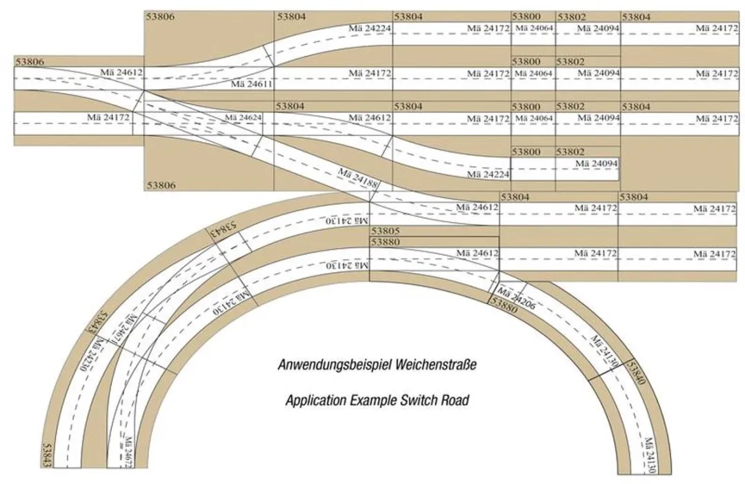 NOCH 53804 H0 Easy-Track tracé-element (l x b x h) 172 x 155 x 4 mm