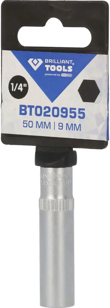 Brilliant Tools BT020955 Zeskant Dopsleutel 9 mm - 1/4" Lang - afbeelding 4 van 4