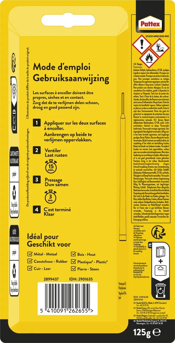 Pattex Vloeibaar 125 g | Alleslijm voor Universeel gebruik | Alleslijm voor diverse ondrgronden. - afbeelding 4 van 6