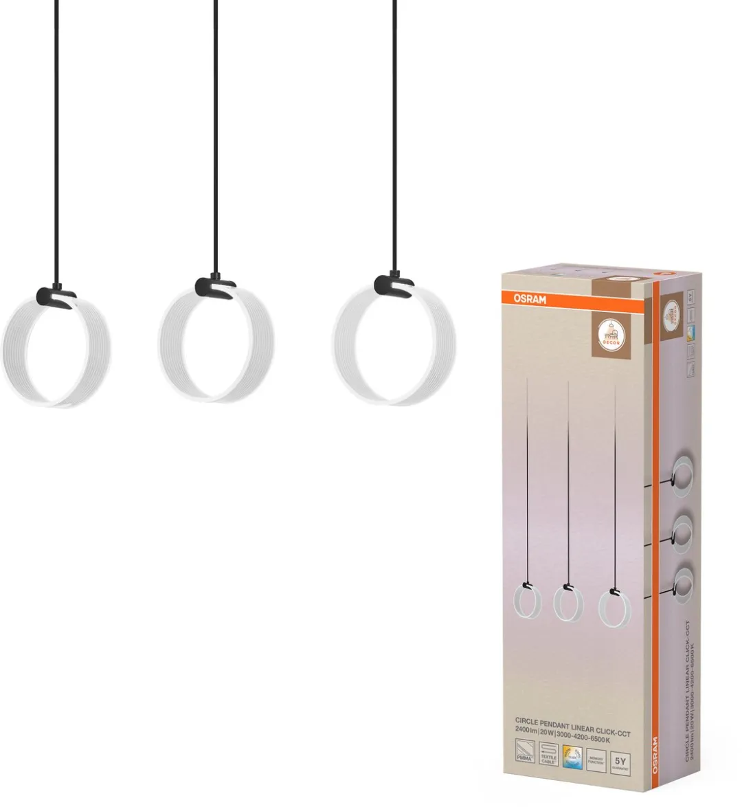 Osram Decor Circle 3XPendant LN 20W Hanglamp - Zwart