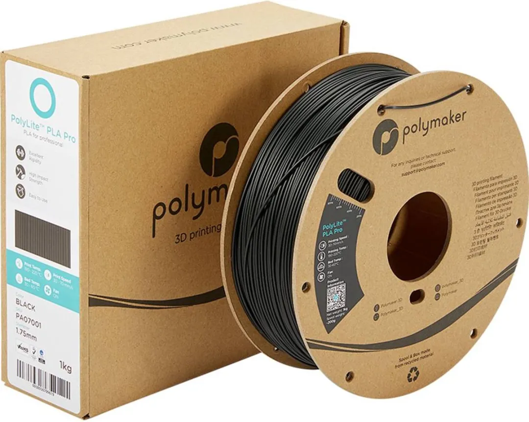 Polymaker PolyLite PLA Pro Filament 1.75mm - Zwart