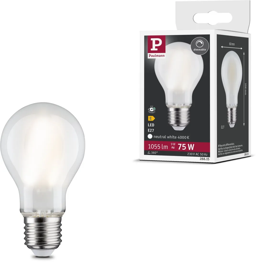 Paulmann Filament LED-gloeilamp E27 9W 1055lm 4000K Mat