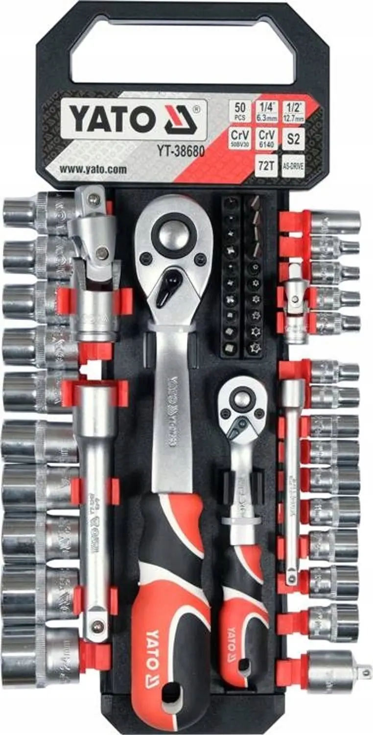 Yato Doppelsleutelset 1/4" & 1/2" met 51 Delen