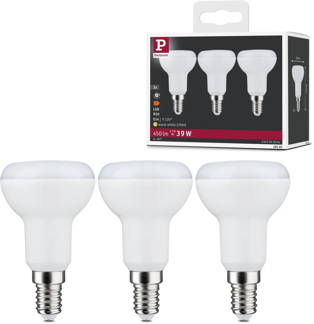 Paulmann LED Reflector R50 E14 Set - 3x5,5W 450lm 2700K Mat