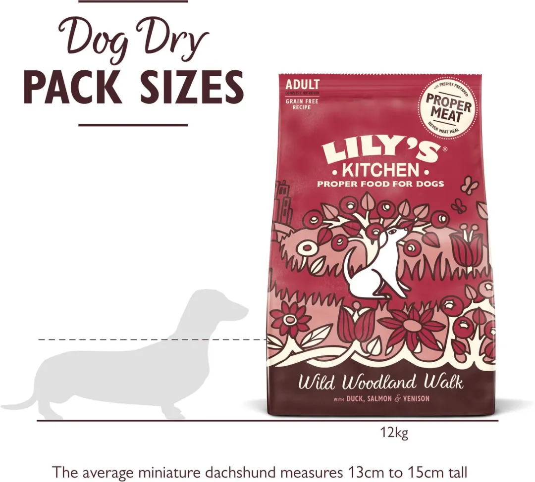 Lily's Kitchen Hondenvoer Droogvoer Eend Zalm Hert 12kg