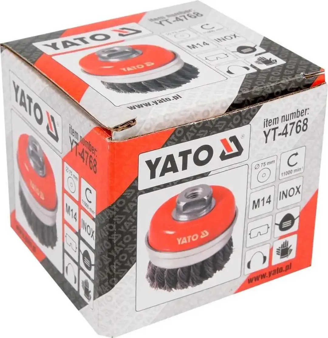 Yato YT-4768 Roestvrijstalen Koppenborstel 75mm M14 - afbeelding 2 van 4