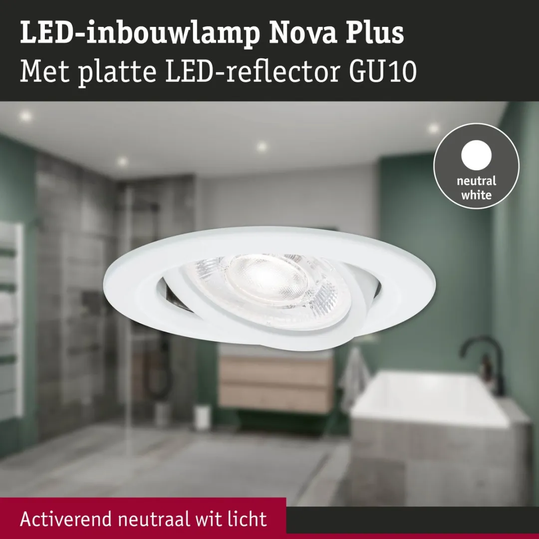 Paulmann Nova Plus GU10 LED-inbouwlamp 4,9W 550lm 4000K - Wit mat
