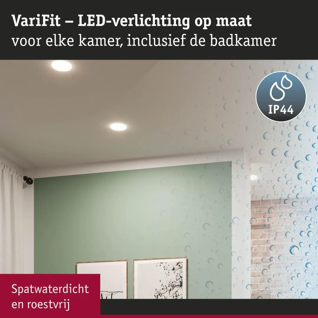 Paulmann VariFit Veluna Edge LED-inbouwpaneel 6W 450lm 3000K - Ø9cm - IP44