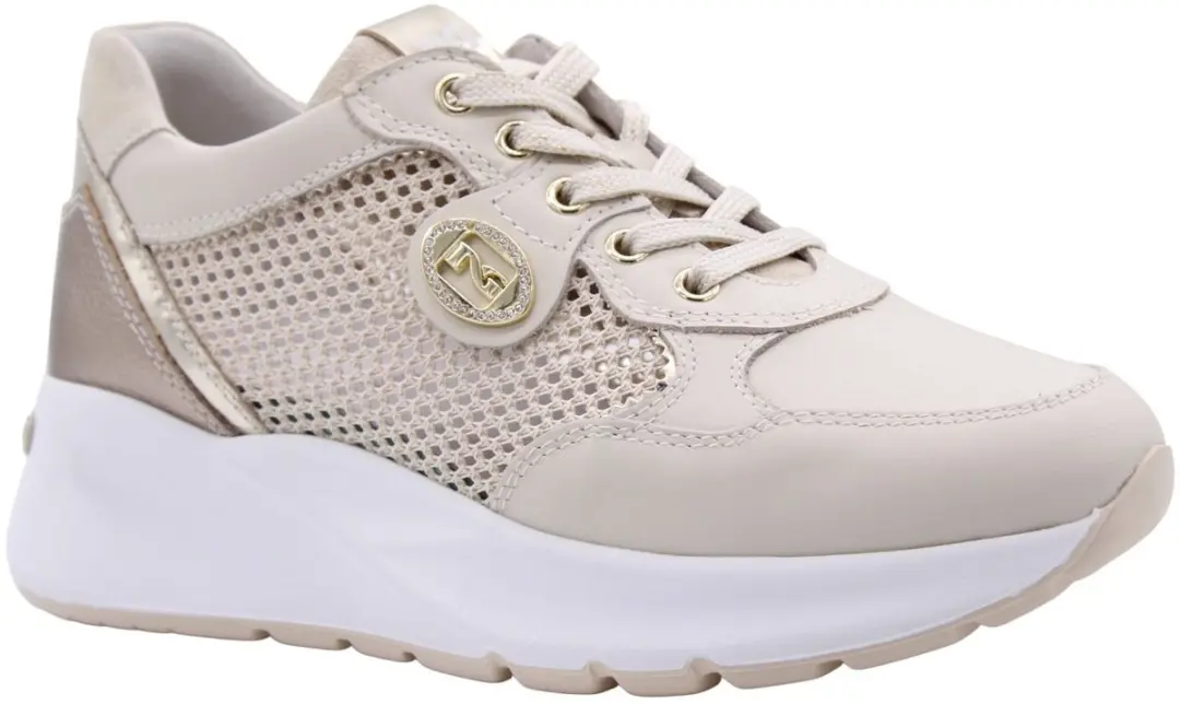Nerogiardini Sneaker Velvet 1039 T.Nora Latte 02 T.Brill Platino 6074 S