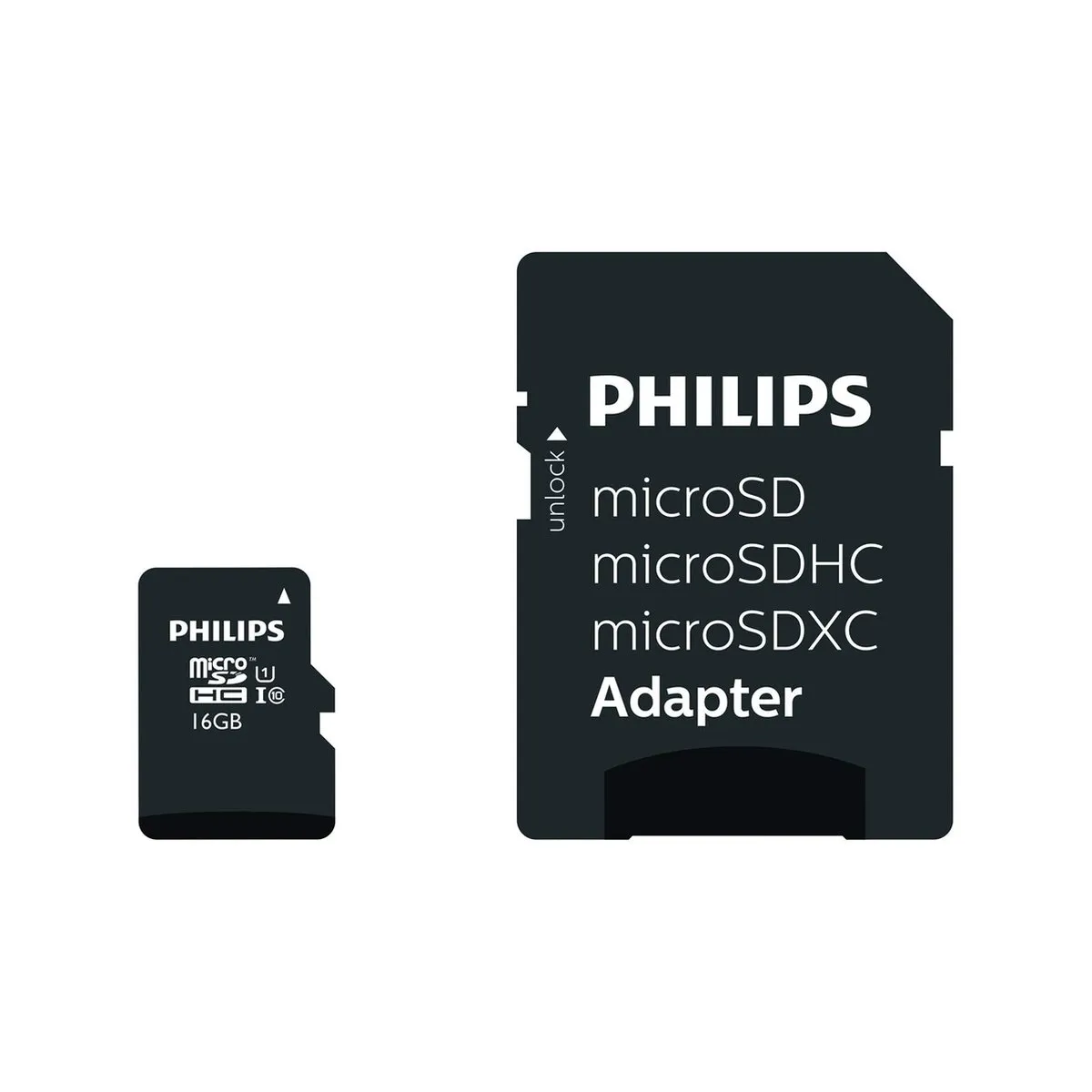 Philips FM16MP45B/20 - Micro SDHC kaart 16GB incl. adapter - Class 10 - UHS-I U1 - 2-Pack