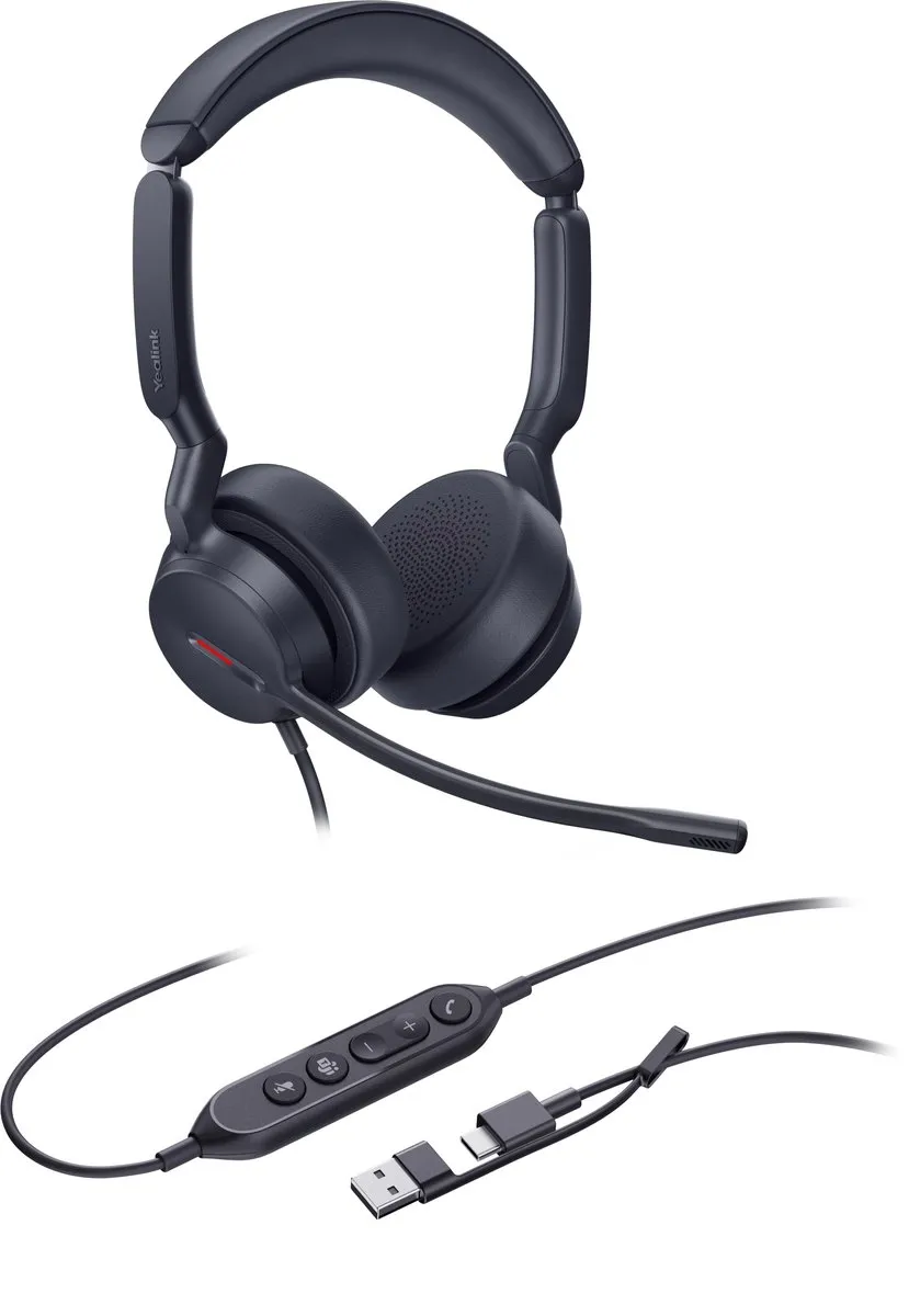 Yealink UH44 Dual Teams USB-C Headset - Noise Cancelling - Zwart
