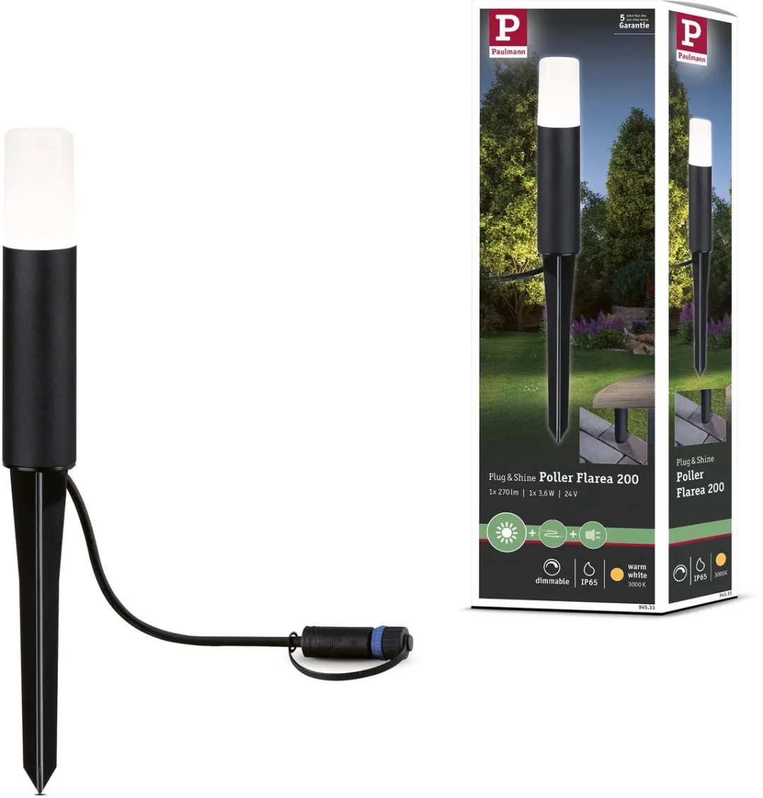 Paulmann Plug & Shine Flarea LED-bolderlamp 3,6W 3000K