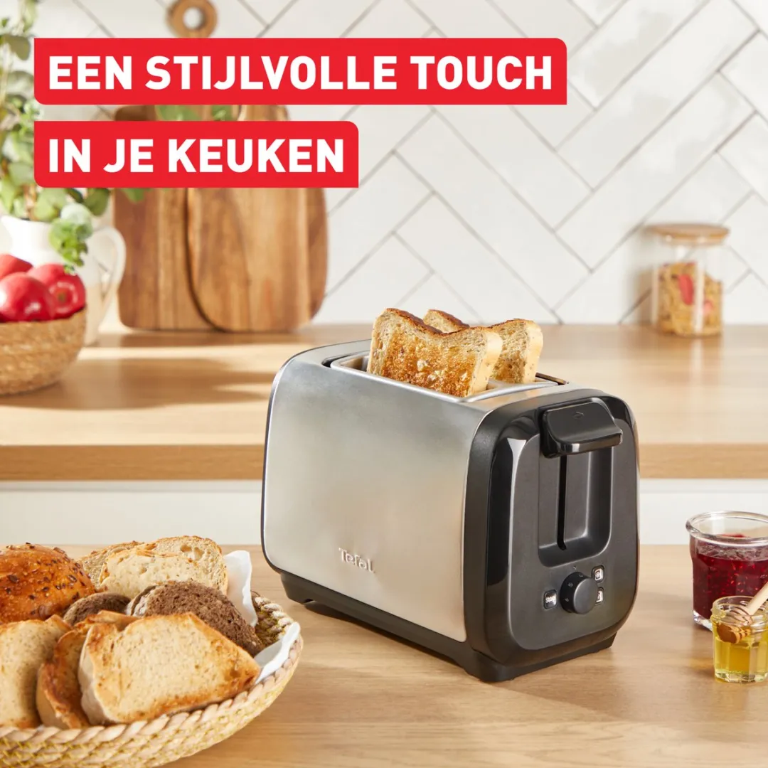 Tefal Subito TT5S1DE0 Broodrooster 2 Sneden - 1300W - Zilver