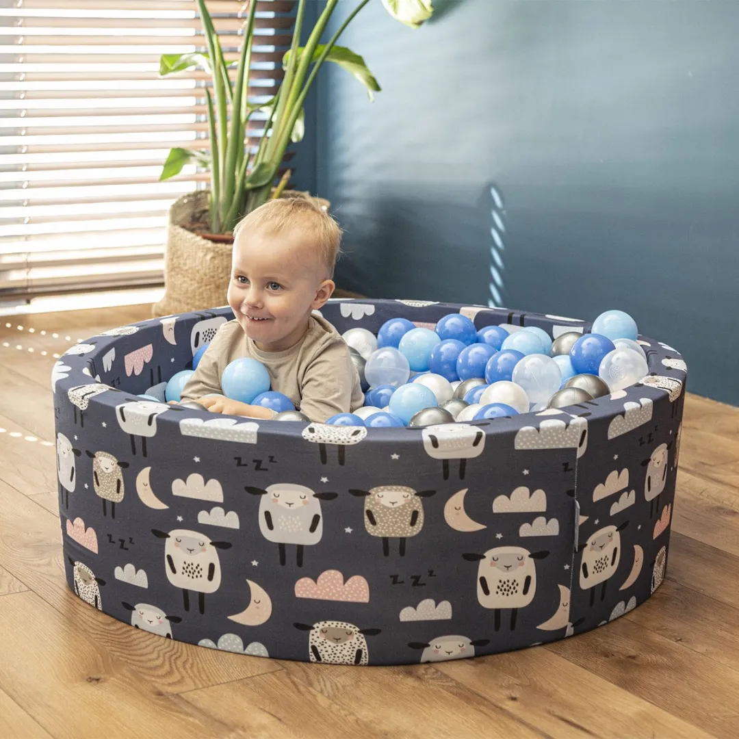 KiddyMoon Ballenbakballen Ø7cm - 700 Stuks - Babyblauw/Blauw/Parelmoer
