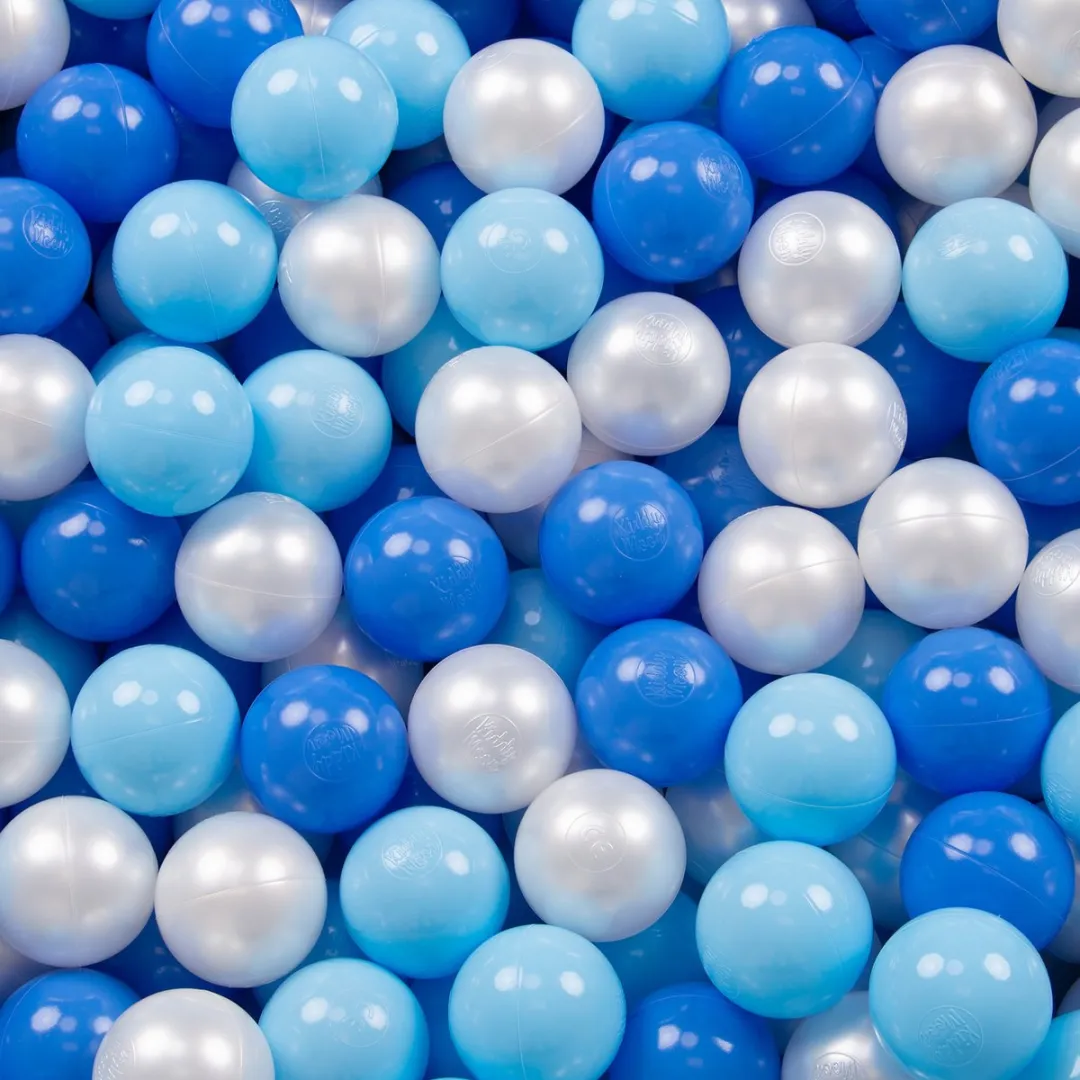 KiddyMoon Ballenbakballen Ø7cm - 700 Stuks - Babyblauw/Blauw/Parelmoer