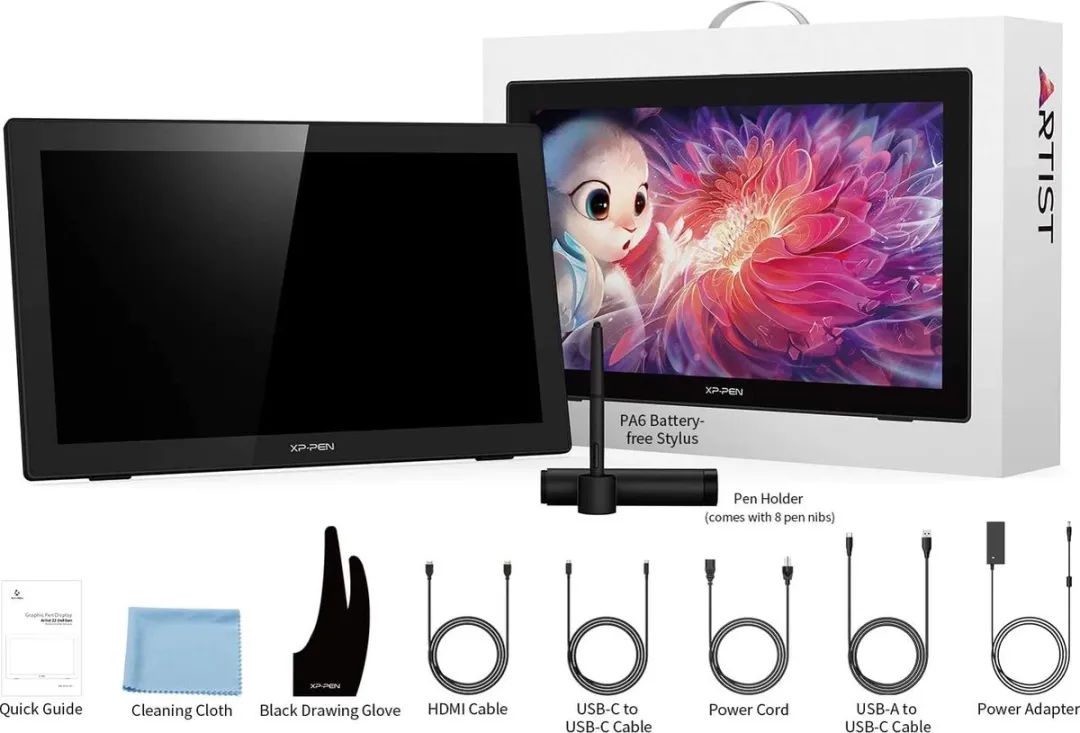 XPPen Artist 22 2nd Gen CD220F Tekentablet 21,5 Inch - 8192 Niveaus - Zwart