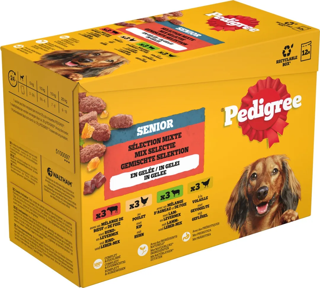 Pedigree Senior Hondenvoer Mix Selectie Gelei 48x100g