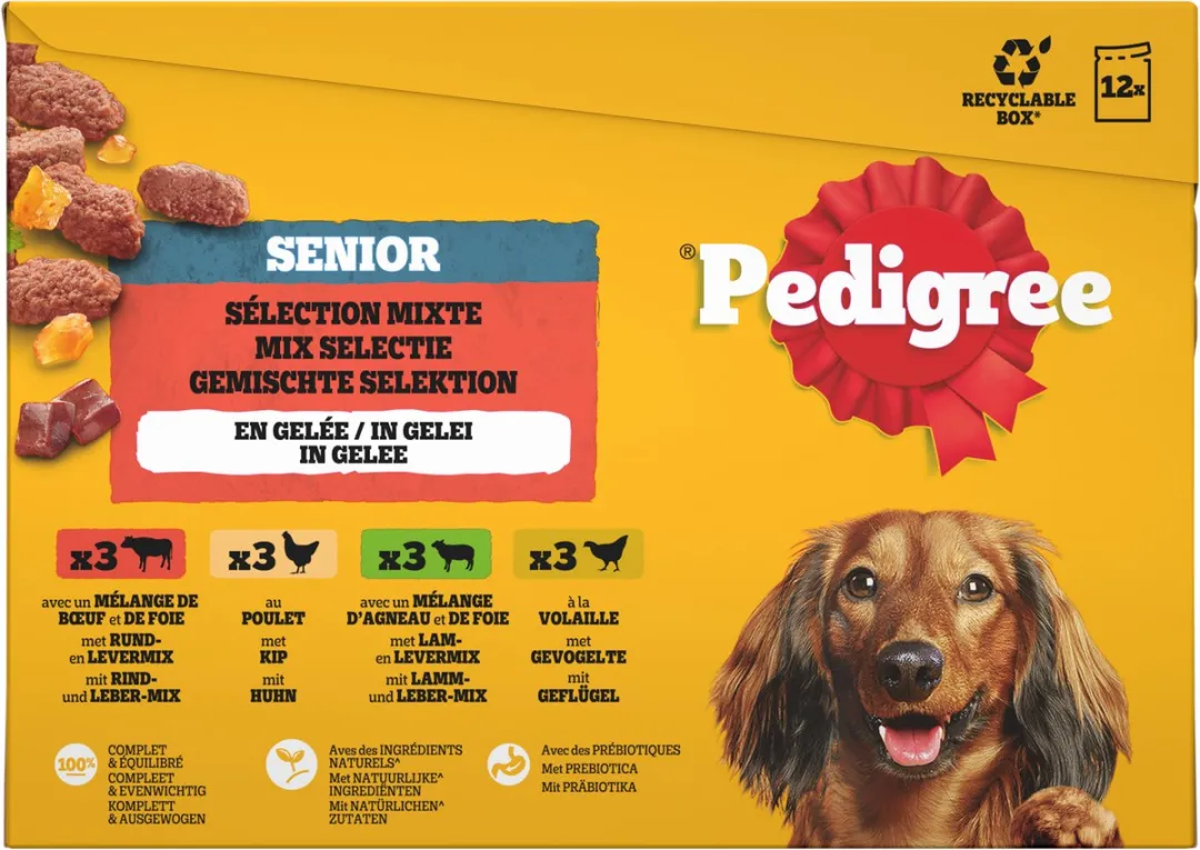 Pedigree Senior Hondenvoer Mix Selectie Gelei 48x100g
