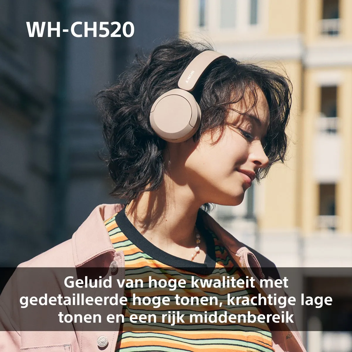 Sony WH-CH520 Draadloze On-Ear Koptelefoon - Roze