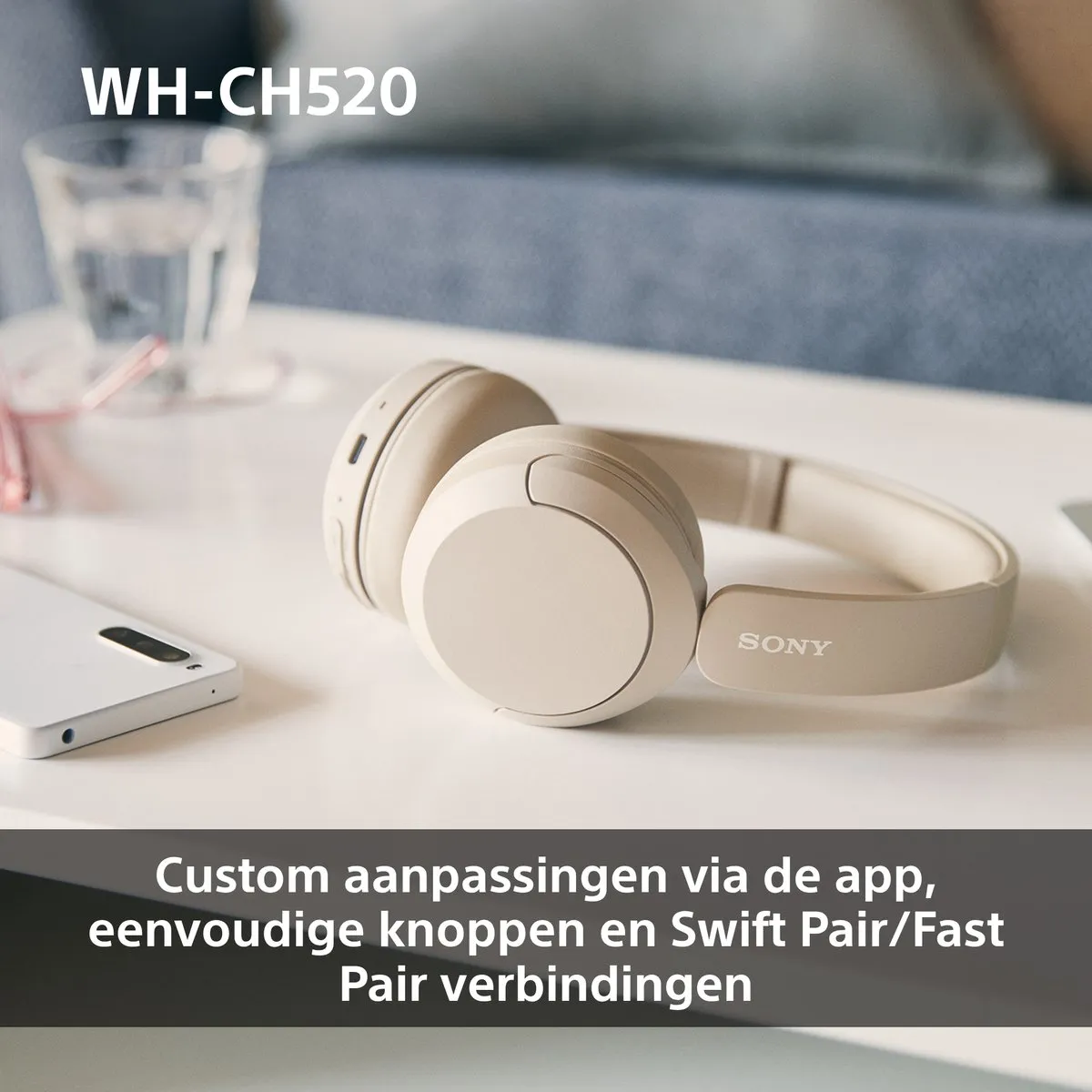 Sony WH-CH520 Draadloze On-Ear Koptelefoon - Roze - afbeelding 6 van 6