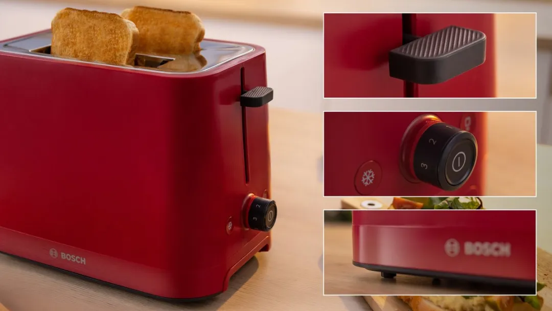 Bosch TAT3M124 MyMoment Broodrooster - 2 Sandwiches - 950W - Rood - afbeelding 6 van 6