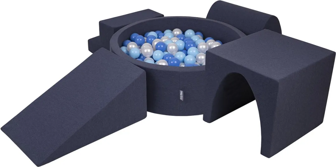 KiddyMoon Schuimspeelplaats Ballenbad 200 Ballen - 200 Stuks - Donkerblauw/Parelmoer