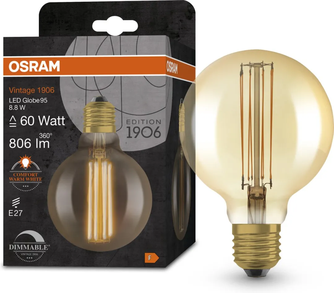Osram LED Globe E27 8.8W Warmwit - Ø95mm