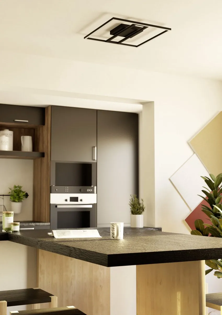 EGLO connect.z Calagrano-Z Plafondlamp - 45 cm - Zwart|Wit - Instelbaar RGB & wit licht - Dimbaar - Zigbee