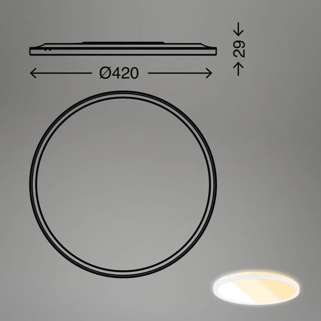 Briloner LED Paneel 7557 Plafondlamp - CCT - 22W - Ø42cm - afbeelding 4 van 6