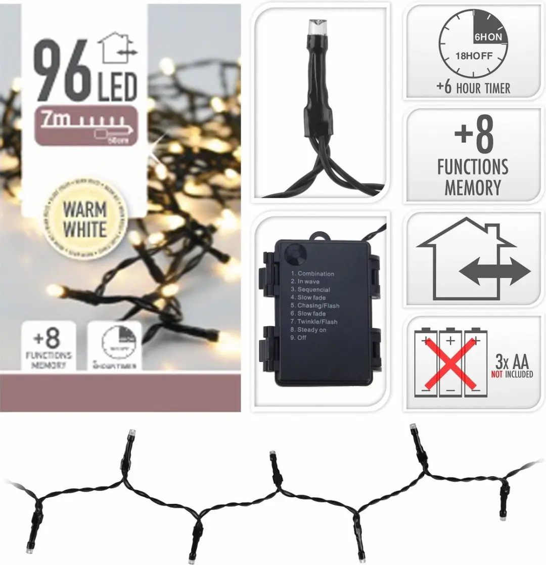 Koopman Batterijverlichting 96 LED 7m