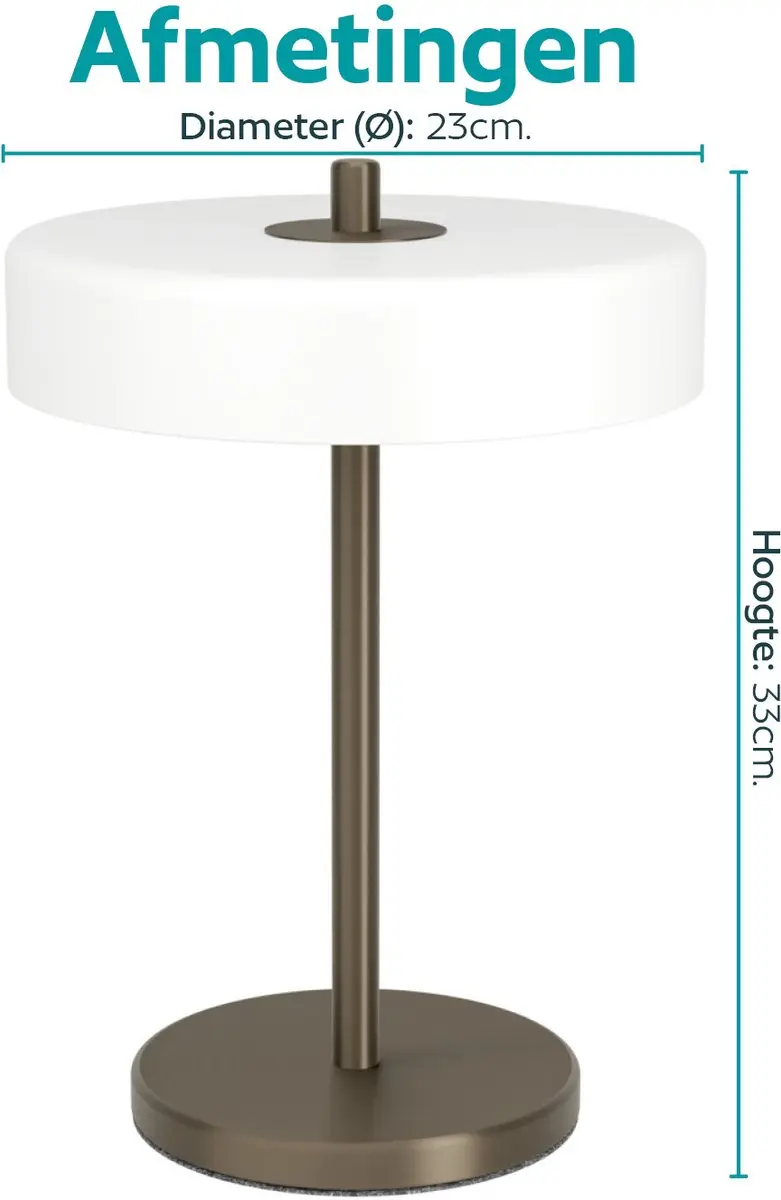 EGLO Salve Tafellamp - E14 - Donker Brons/Wit - afbeelding 6 van 6