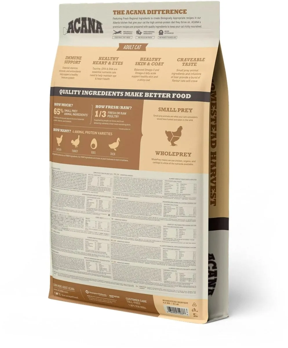 Acana Homestead Harvest Kattenvoer 4,5 kg
