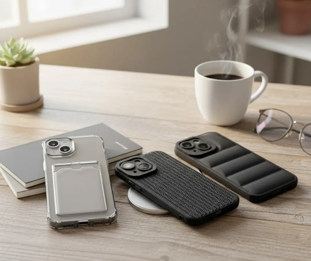 NUVEX iPhone 11 Hoesje Set - Grijs/Zwart - Transparant & Gewatteerd