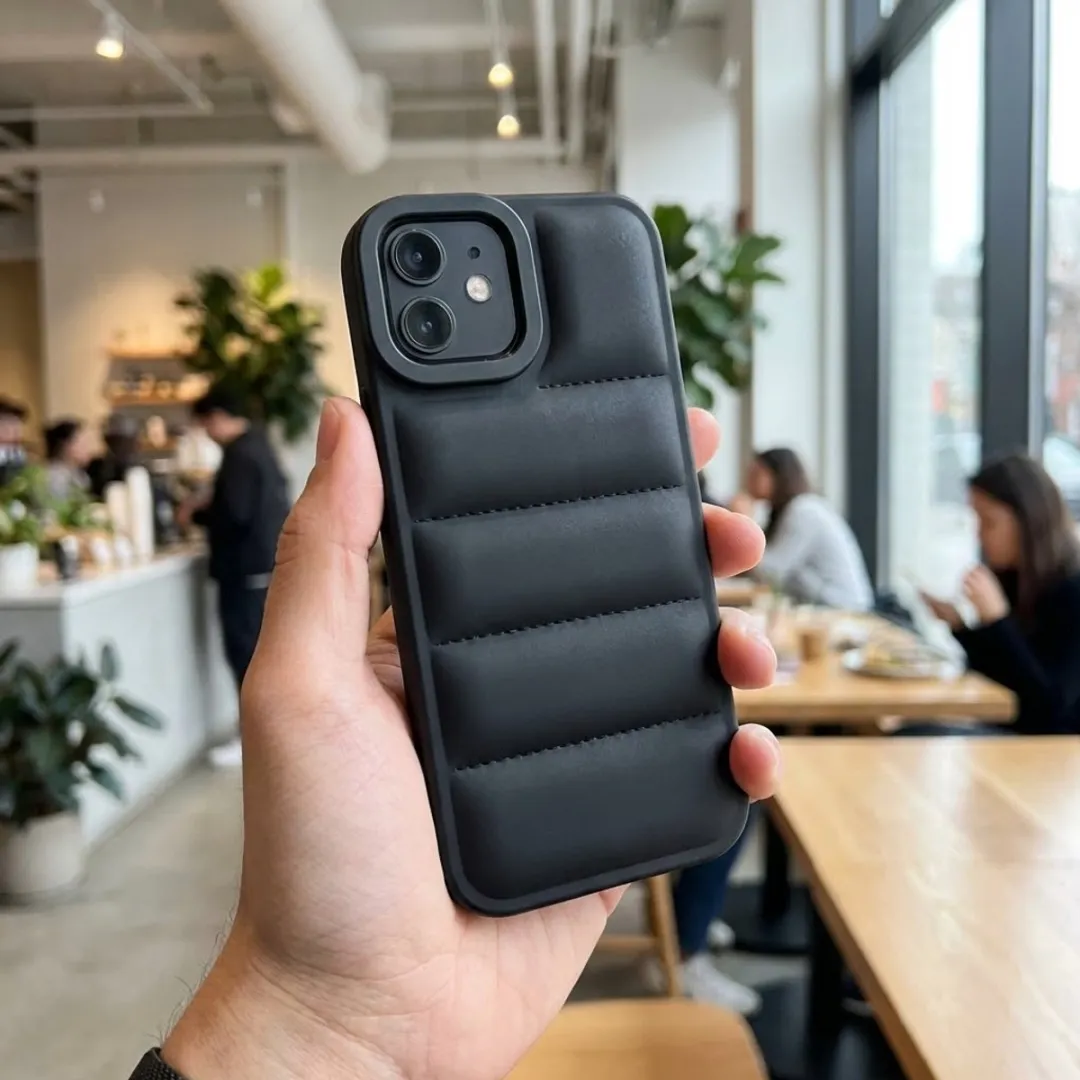 NUVEX iPhone 11 Hoesje Set - Grijs/Zwart - Transparant & Gewatteerd