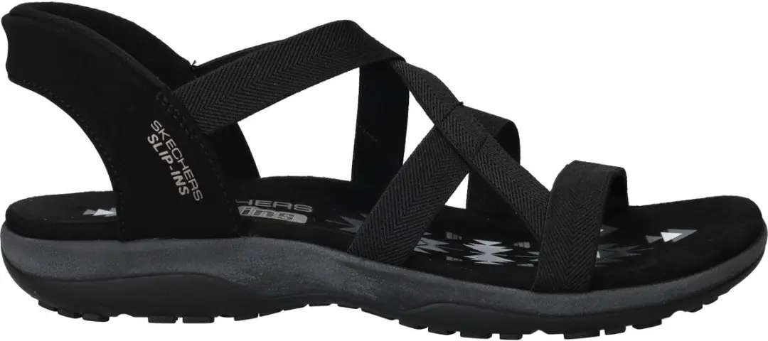 Skechers Slip-Ins Reggae Slim Sandalen - Dames - Zwart - Maat:35