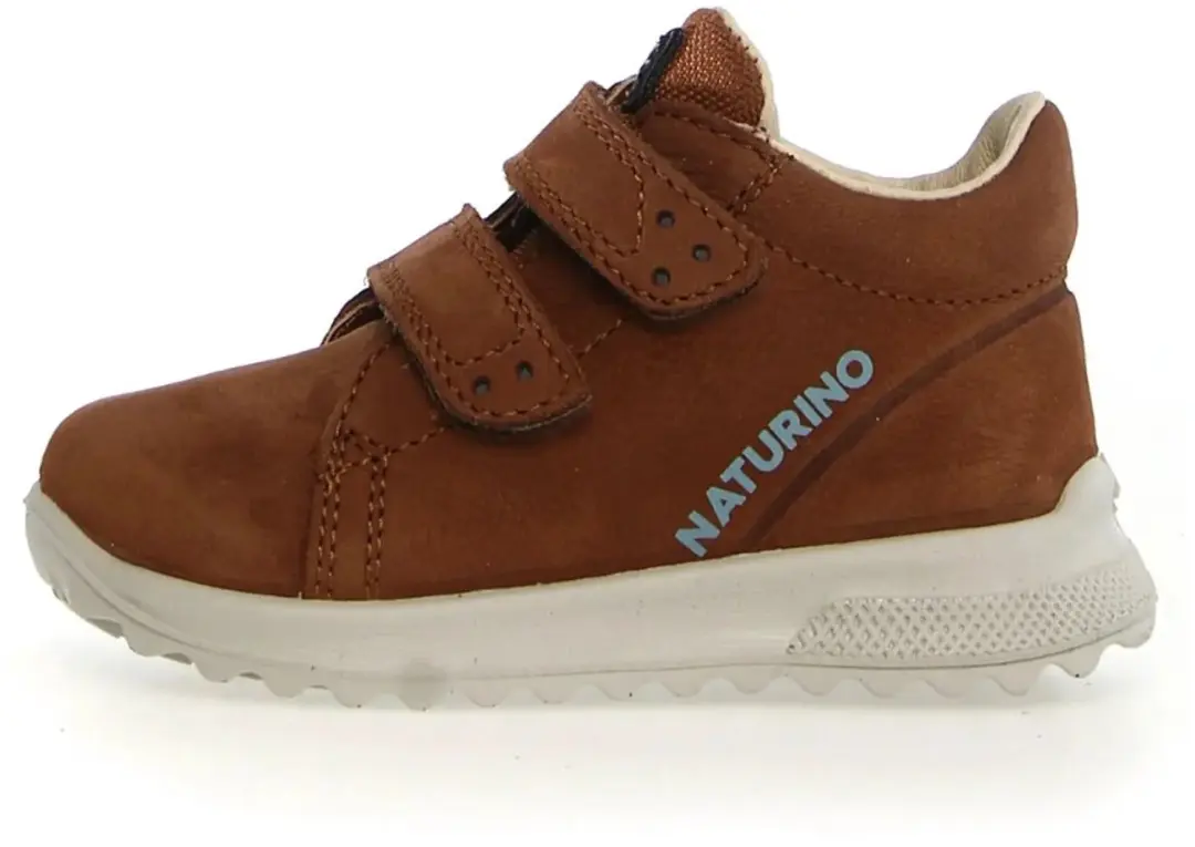 Naturino rainstep - Parpar - Mt 22 - velcro warme effen nubuck lederen sneakers - bruin/blauw
